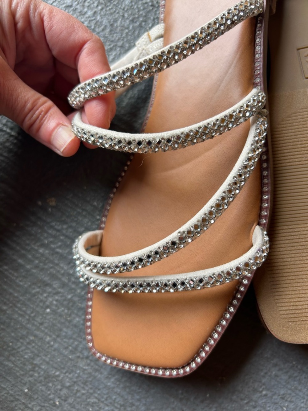 Steve Madden Silver Crystal Strappy Sandals - Picture 6 of 9
